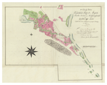 Historisk karta över Kårböle, år 1805 (Fri frakt!)