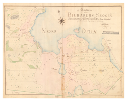 Karta över Bjuårker, sent 1700-tal.
