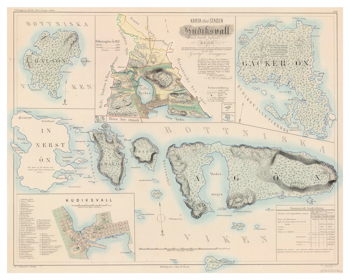 Karta från Hudiksvall, år 1857