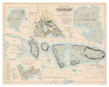 Karta från Hudiksvall, år 1857