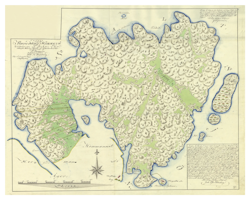 Historisk karta över Hermanö och Gullholmen, år 1813