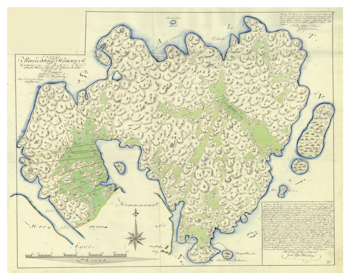 Historisk karta över Hermanö och Gullholmen, år 1813