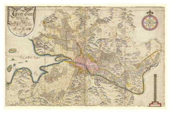 Historisk karta över Uddevalla, år 1696 (Fri frakt!)