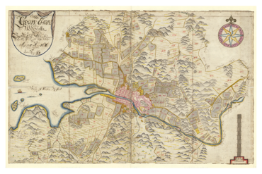 Historisk karta över Uddevalla, år 1696 (Fri frakt!)