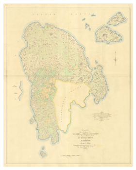 Historisk karta över Stora Askerön, år 1827 (Fri frakt!)