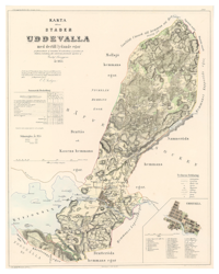 Karta från Uddevalla 1855 (Fri frakt!)