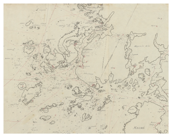 Historisk karta över Kungshamn och Smögen, tidigt 1800-tal (Fri frakt!)