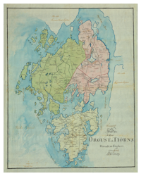 Historisk karta över Orust och Tjörn, år 1819 (Fri frakt!)