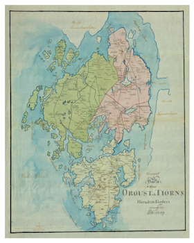 Historisk karta över Orust och Tjörn, år 1819 (Fri frakt!)