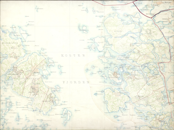 Historisk karta över Kosterfjorden, ca 1900. (Fri frakt!)