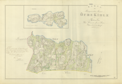 Karta över Övre Kile, Kosteröarna, år 1859.