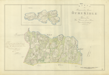 Karta över Övre Kile, Kosteröarna, år 1859.