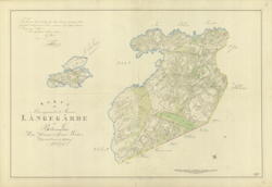 Karta över Långegärde, Kosteröarna år 1858