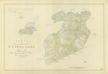 Karta över Långegärde, Kosteröarna år 1858