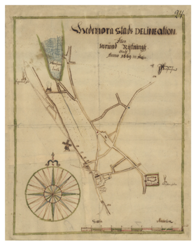 Historisk karta över Hedemora, år 1669