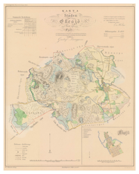 Karta över Eksjö 1858 (Fri frakt!)