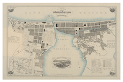 Historisk karta över Jönköping, år 1868 (Fri frakt!)