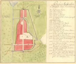 Historisk karta över Eksjö, år 1738-1760 (Fri frakt!)