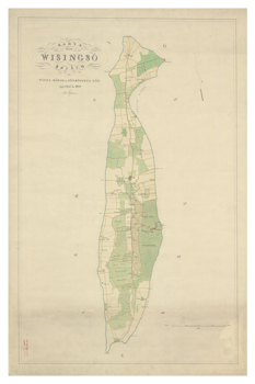 Historisk karta över Visingsö, år 1853 (Fri frakt!)