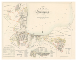Karta från Jönköping 1855 (Fri frakt!)