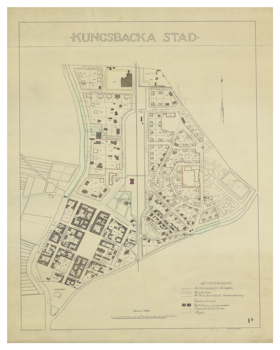 Historisk karta över Kungbacka, år 1912