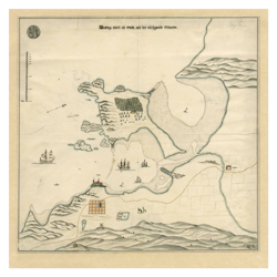 Historisk karta över Varberg, år 1690