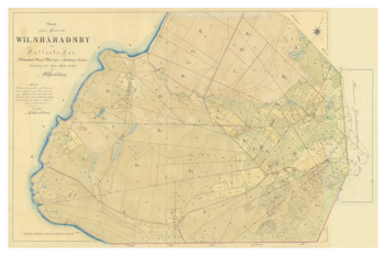 Historisk karta över Vilshärad, år 1836 (Fri frakt!)