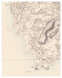 Historisk karta över Harplinge och Vilshärad, år 1867 (Fri frakt!)