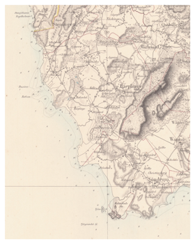 Historisk karta över Harplinge och Vilshärad, år 1867 (Fri frakt!)