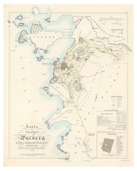 Karta över Varberg, år 1855