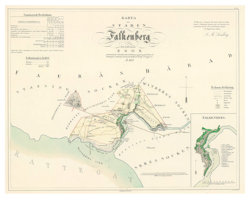 Karta från Falkenberg, år 1855
