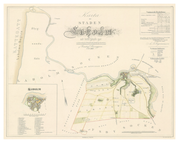 Karta från Laholm, år 1855