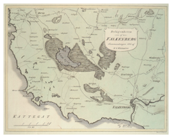 Historisk karta över Falkenberg, år 1813 (Fri frakt!)