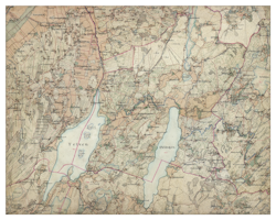 Historisk karta över Kungsäter och Gunnarsjö, år 1890-1897 (Fri frakt!)