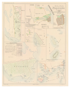 Karta från Haparanda 1856 (Fri frakt!)