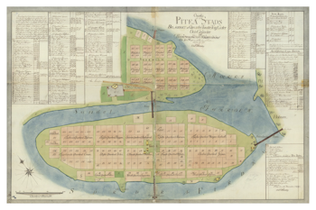 Historisk karta över Piteå, år 1783
