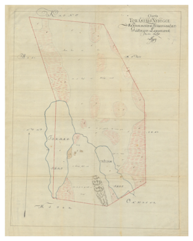 Historisk karta över Torasjärvi, år 1792 (Fri frakt!)