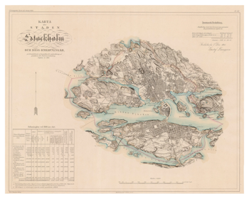 Karta från Stockholm, år 1861