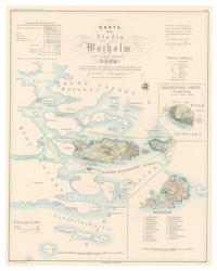 Karta från Vaxholm, 1857 (Fri frakt!)