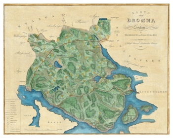 Karta över Bromma, år 1829