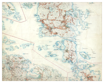 Historisk karta över Singö och Fogdö, år 1901-1906. (Fri frakt!)