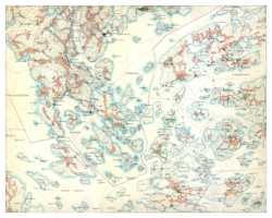 Historisk karta över Svartsö och Södra Ljusterö, år 1901 - 1906 (Fri frakt!)