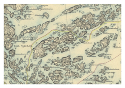 Historisk karta över Svartsö, år 1894. (Fri frakt!)
