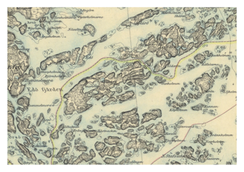 Historisk karta över Svartsö, år 1894. (Fri frakt!)