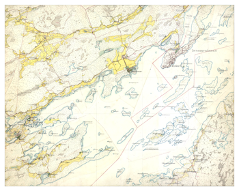 Historisk karta över Dalarö, år 1901-1906
