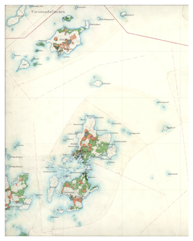 Historisk karta över Norröra och Söderöra, år 1901-1906.