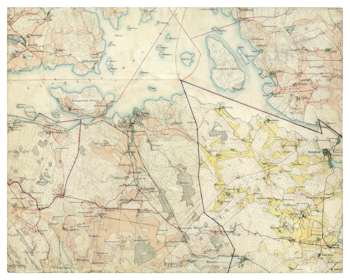Historisk karta över Gripsholmsviken och Taxinge, år 1897- 1901