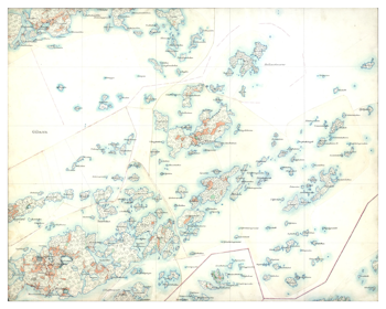Historisk karta över Husarö och Ingmarsö, år 1901-1906 (Fri frakt!)