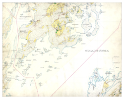 Historisk karta över Södra Muskö, år 1901-1906
