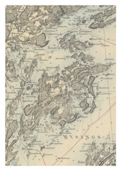 Historisk karta över Muskö, år 1908